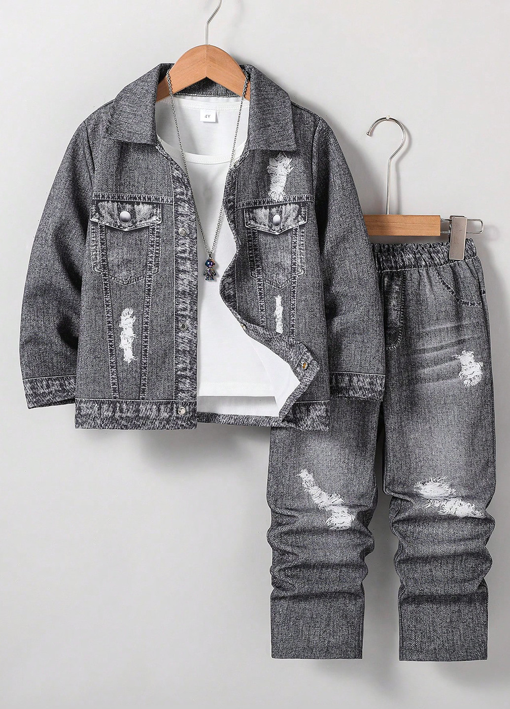 Комбінований демісезонний костюм (куртка, джинси) брючний SHEIN