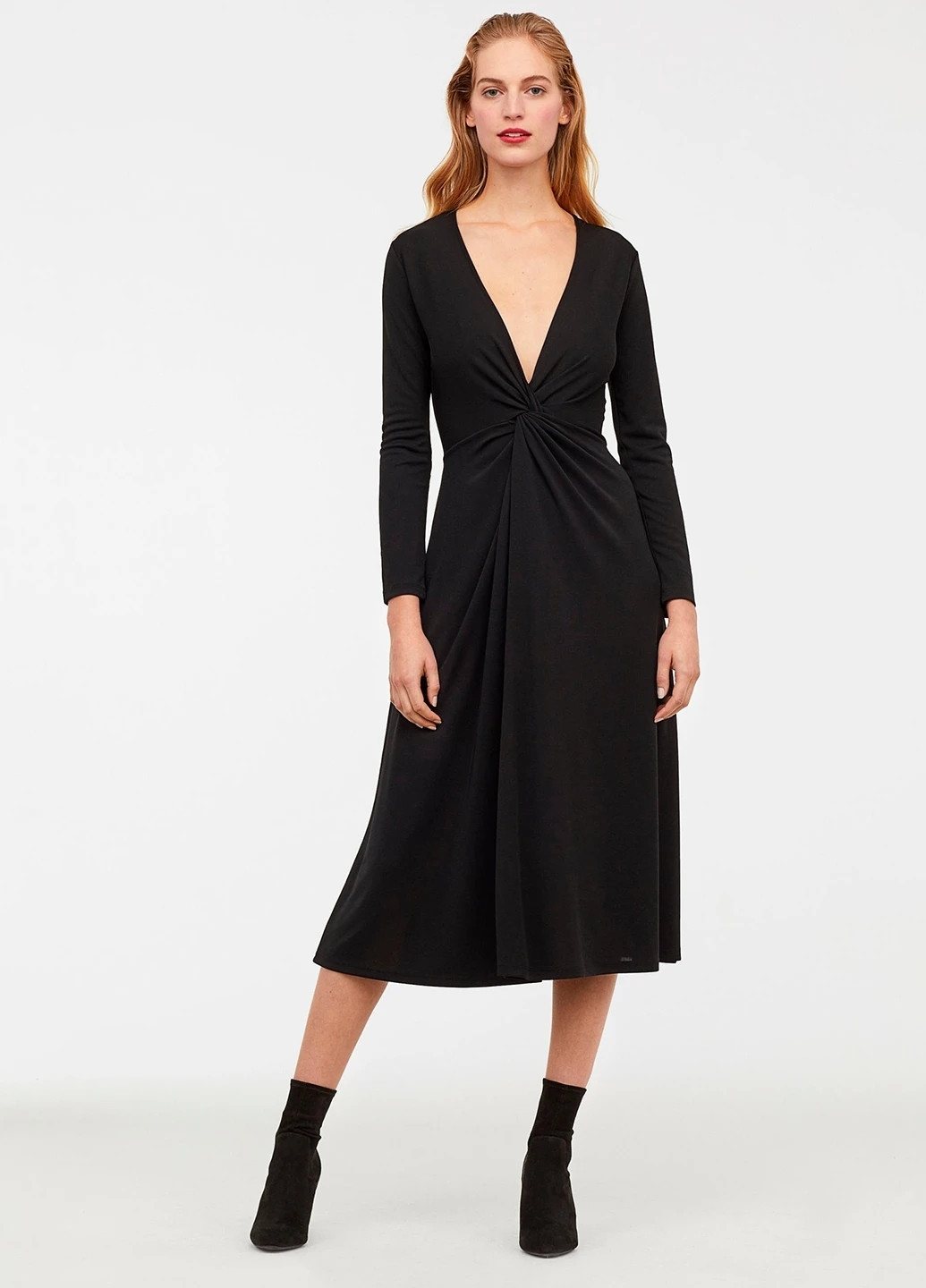 Чорна вечірня сукня кльош H&M однотонна