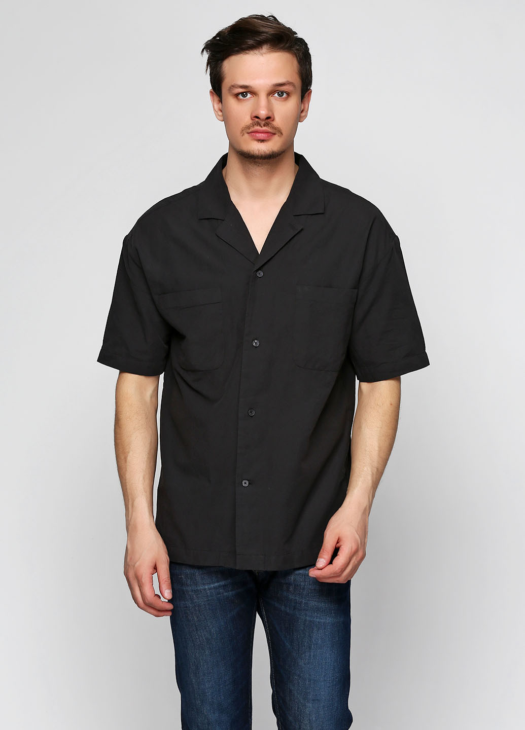Черная кэжуал рубашка H&M