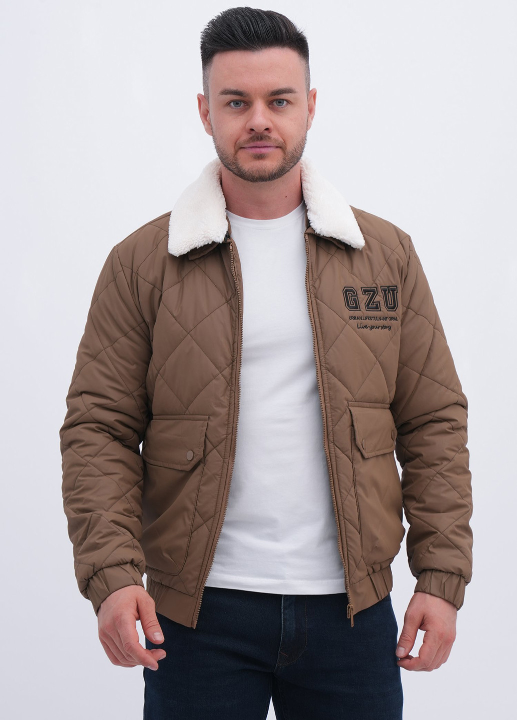 Коричневая демисезонная куртка Trend Collection