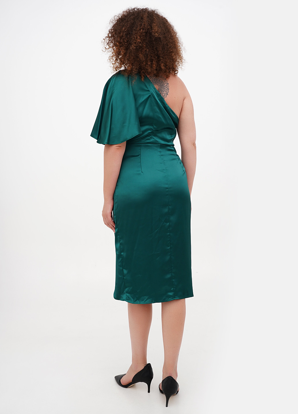 Смарагдова святковий, вечірня сукня на одне плече CUPSHE однотонна