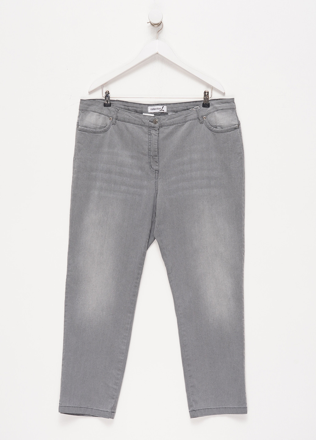 Серые демисезонные зауженные джинсы Collection L
