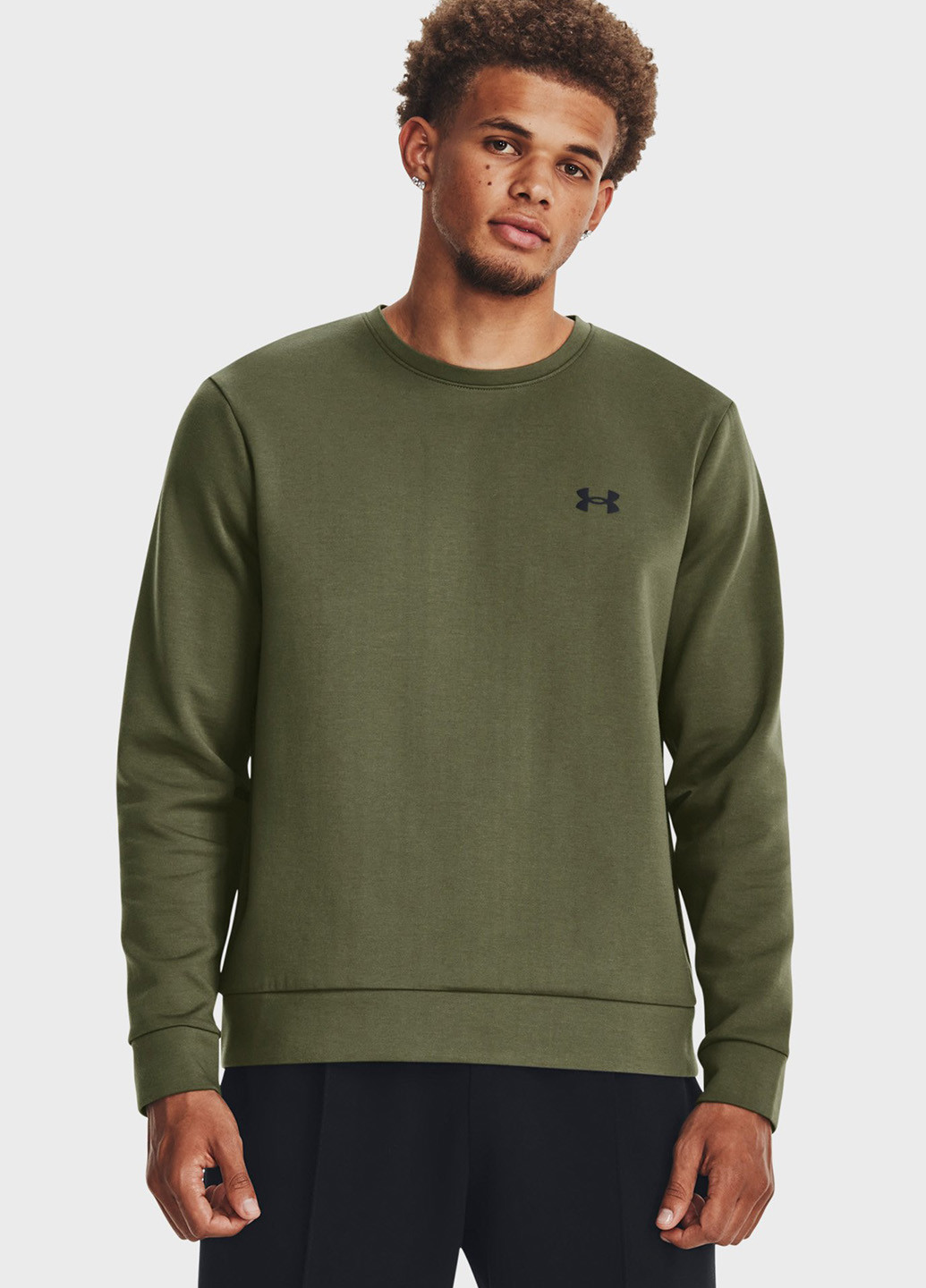 Хаки свитшот Under Armour логотип без декора (263207366)