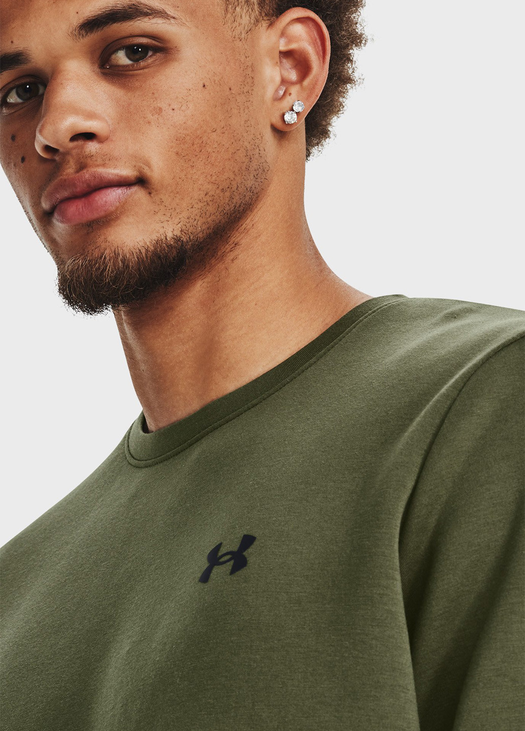 Хаки свитшот Under Armour логотип без декора (263207366)
