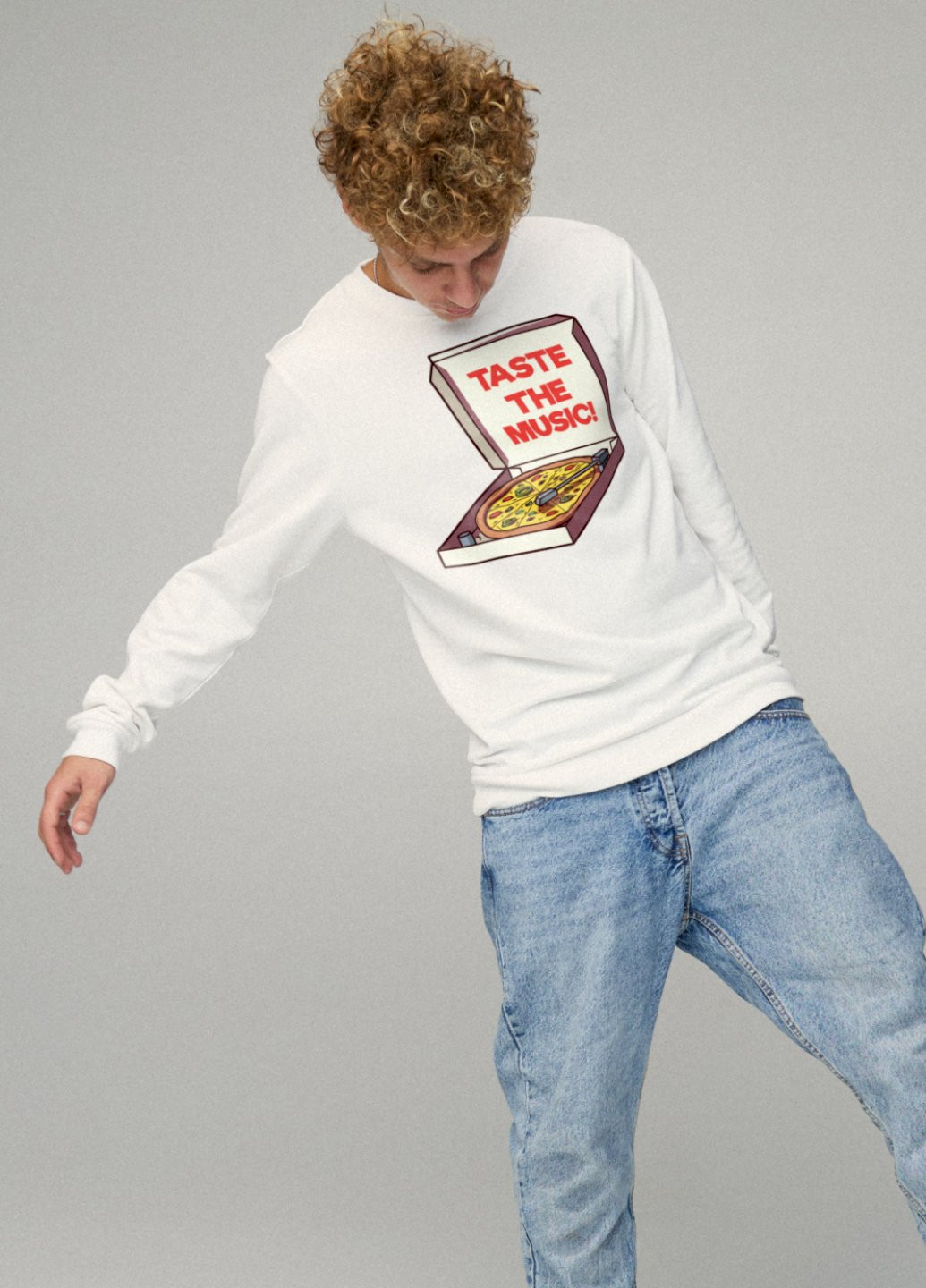 Білий свитшот мужской basic /no flis/ YAPPI малюнок (254557520)