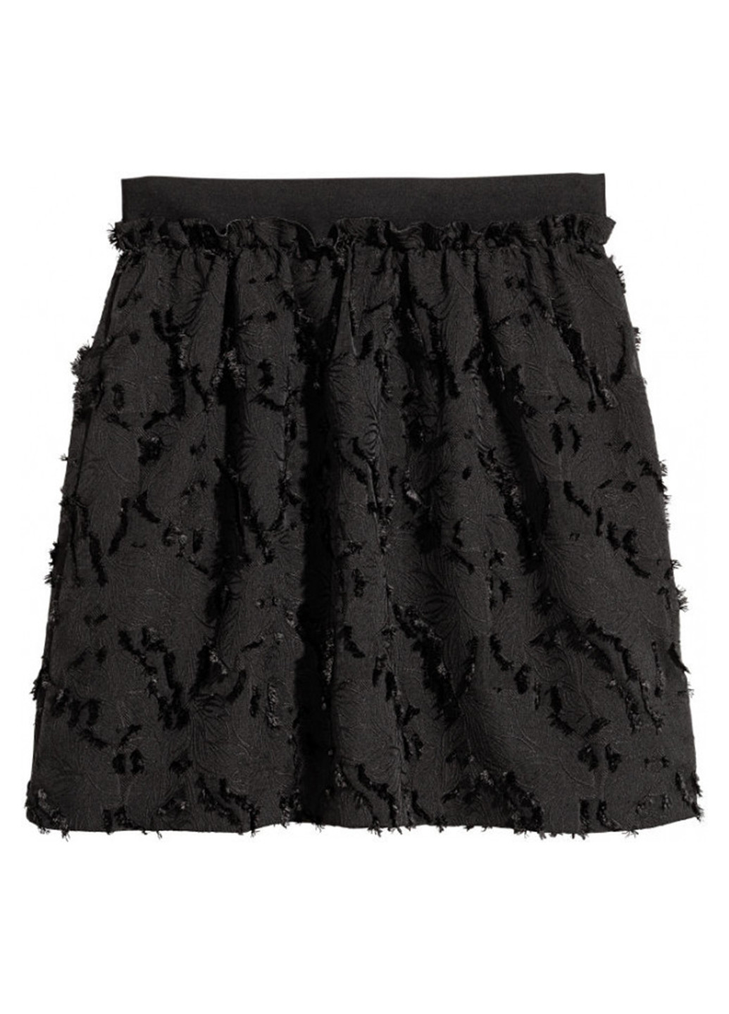 Черная кэжуал фактурная юбка H&M клешированная