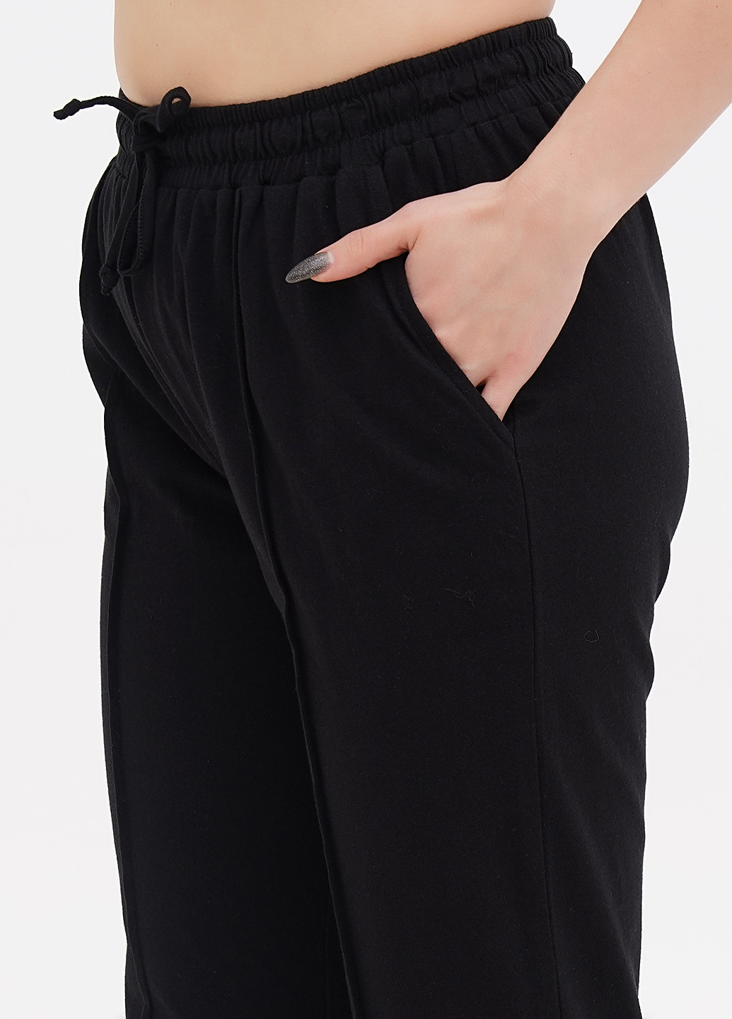 Черные кэжуал демисезонные прямые брюки Long Island