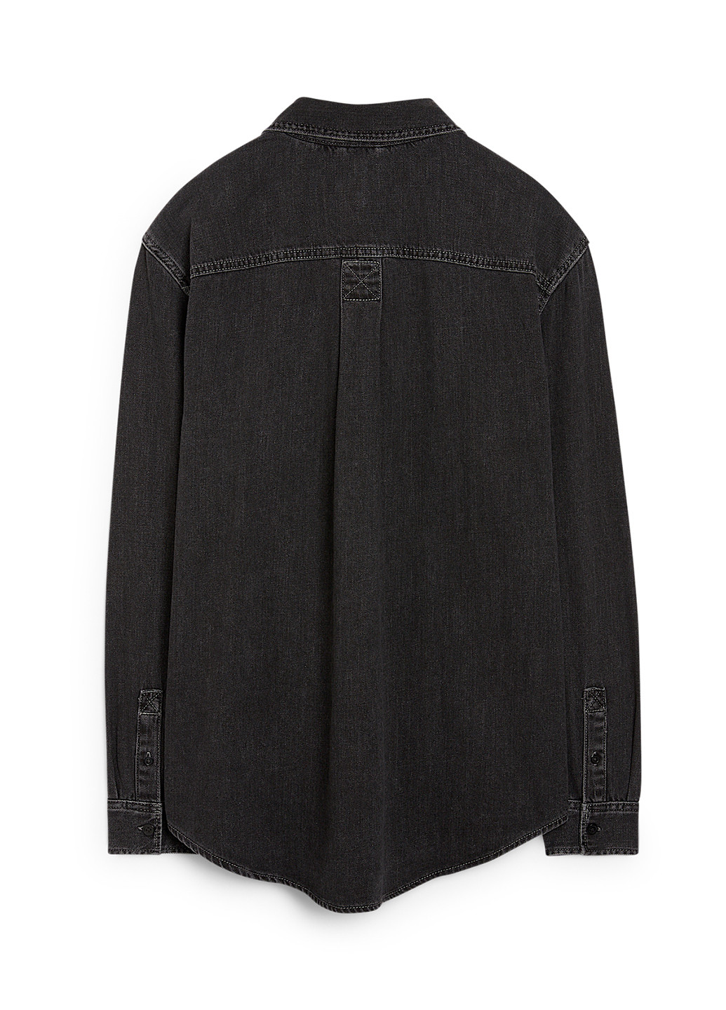 Темно-серая кэжуал, джинсовая рубашка однотонная C&A