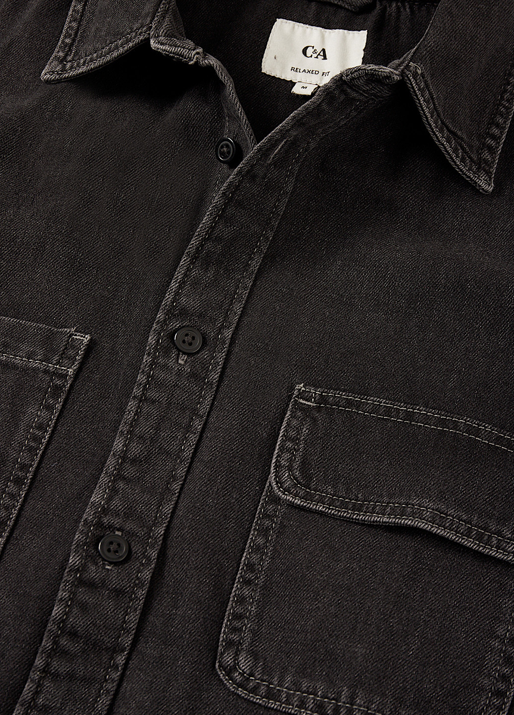 Темно-серая кэжуал, джинсовая рубашка однотонная C&A