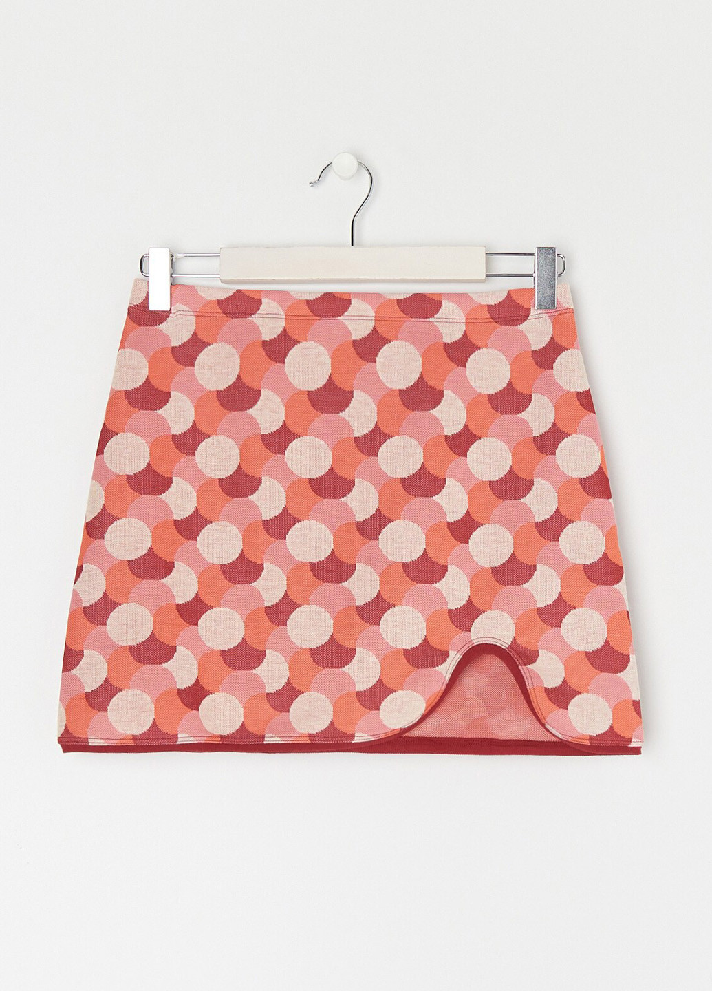 Лососевая кэжуал с геометрическим узором юбка Sinsay а-силуэта (трапеция)