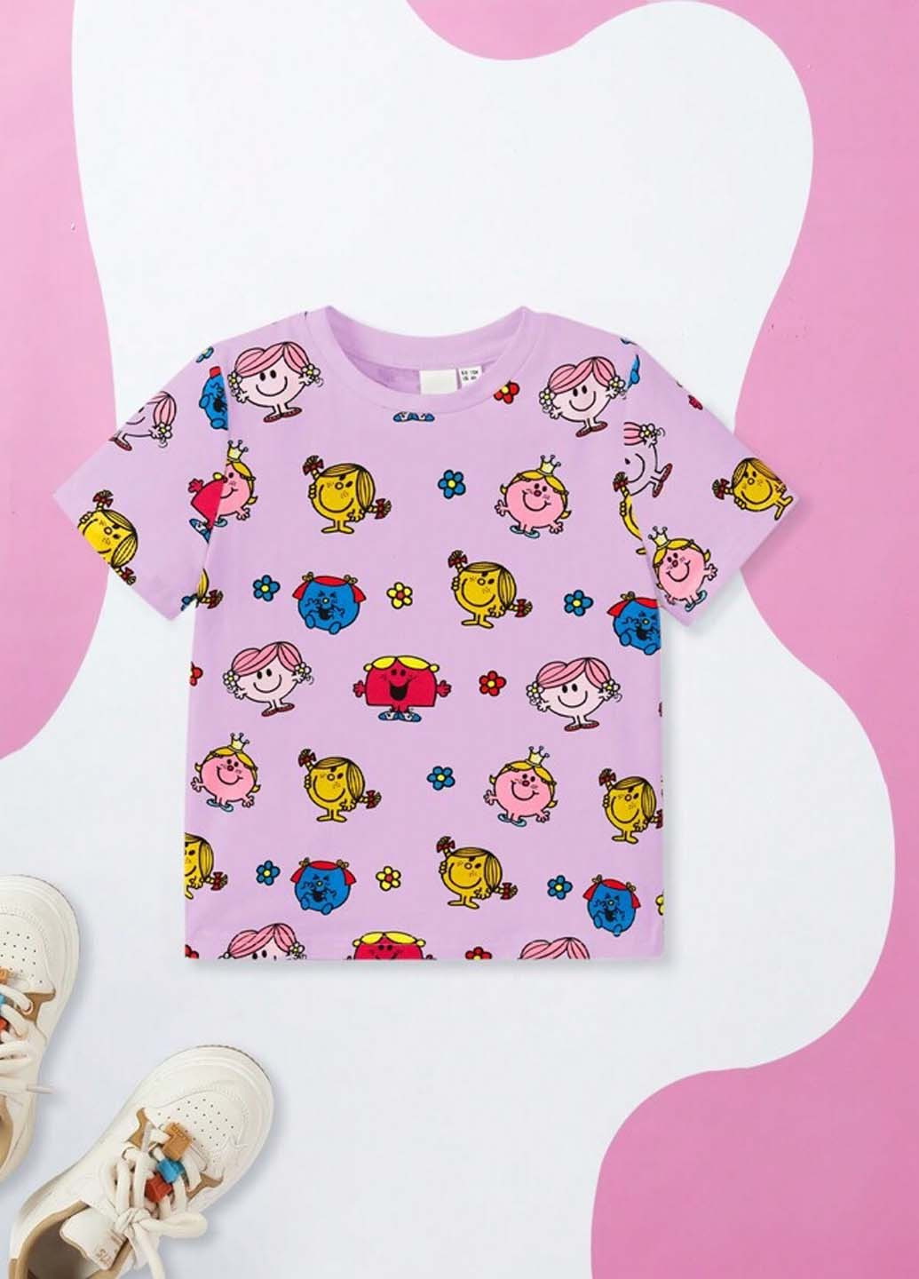 Сиреневая летняя футболка SHEIN