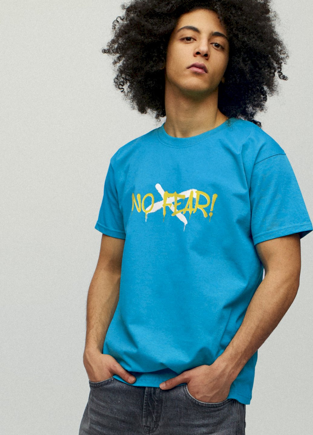 Светло-синяя футболка мужская YAPPI