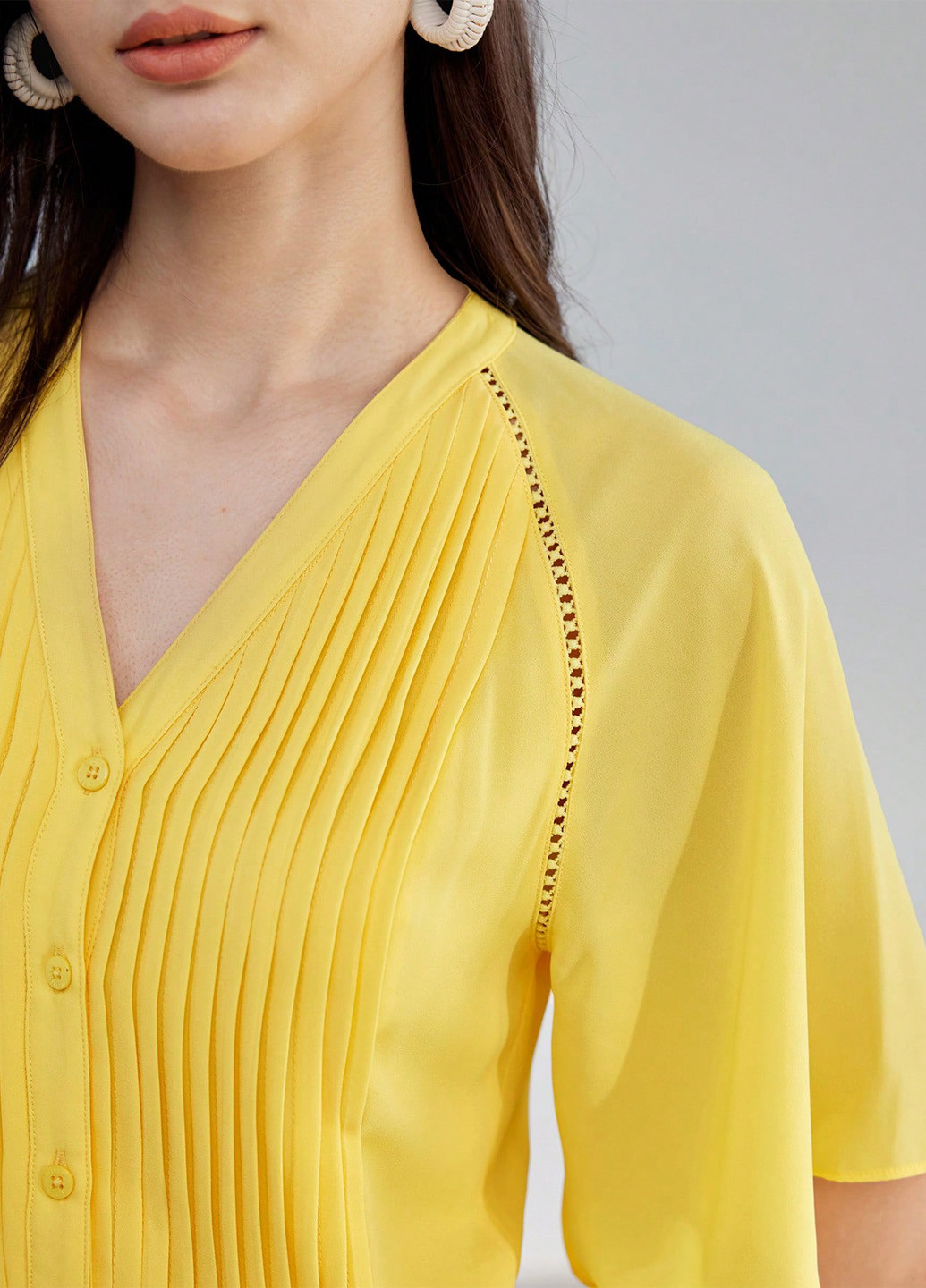 Желтое кэжуал платье рубашка SHEIN однотонное