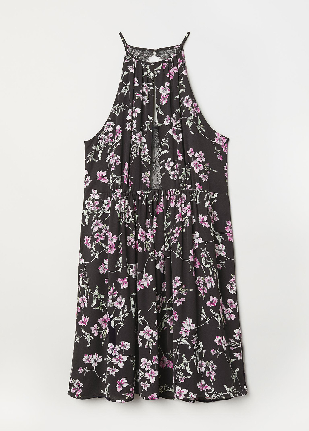 Чорна кежуал плаття а-силует H&M з квітковим принтом
