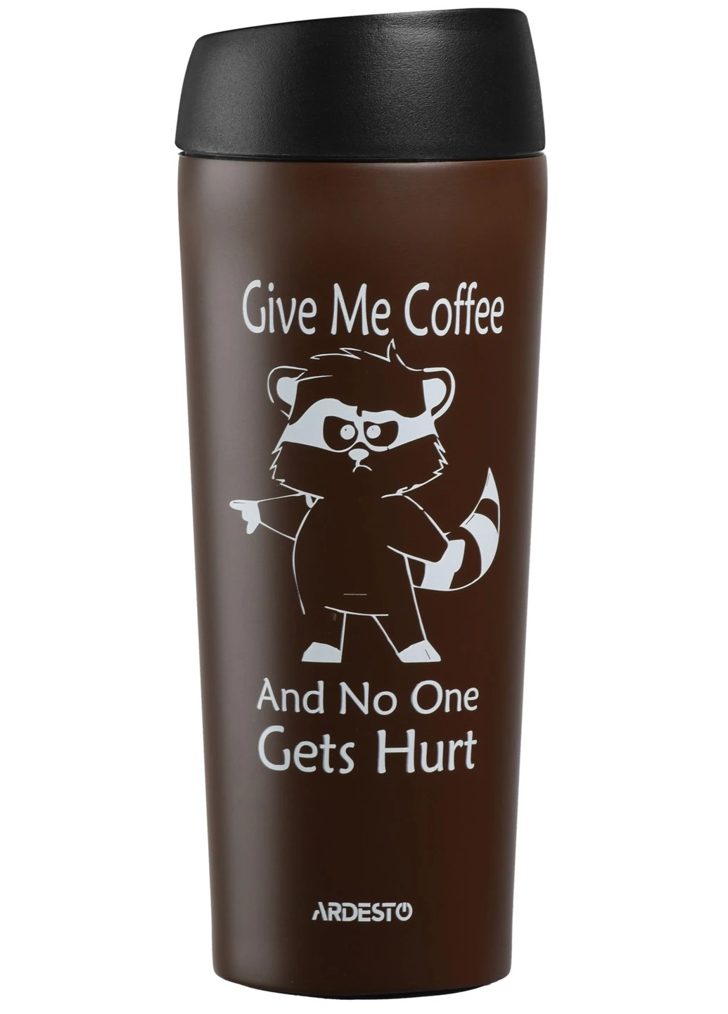 Термочашка Coffee time Енот 0,45 л нержавеющая сталь, коричневый Ardesto (252787968)