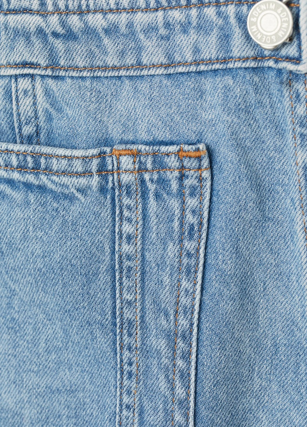 Комбінезон для вагітних H&M однотонний блакитний джинсовий бавовна