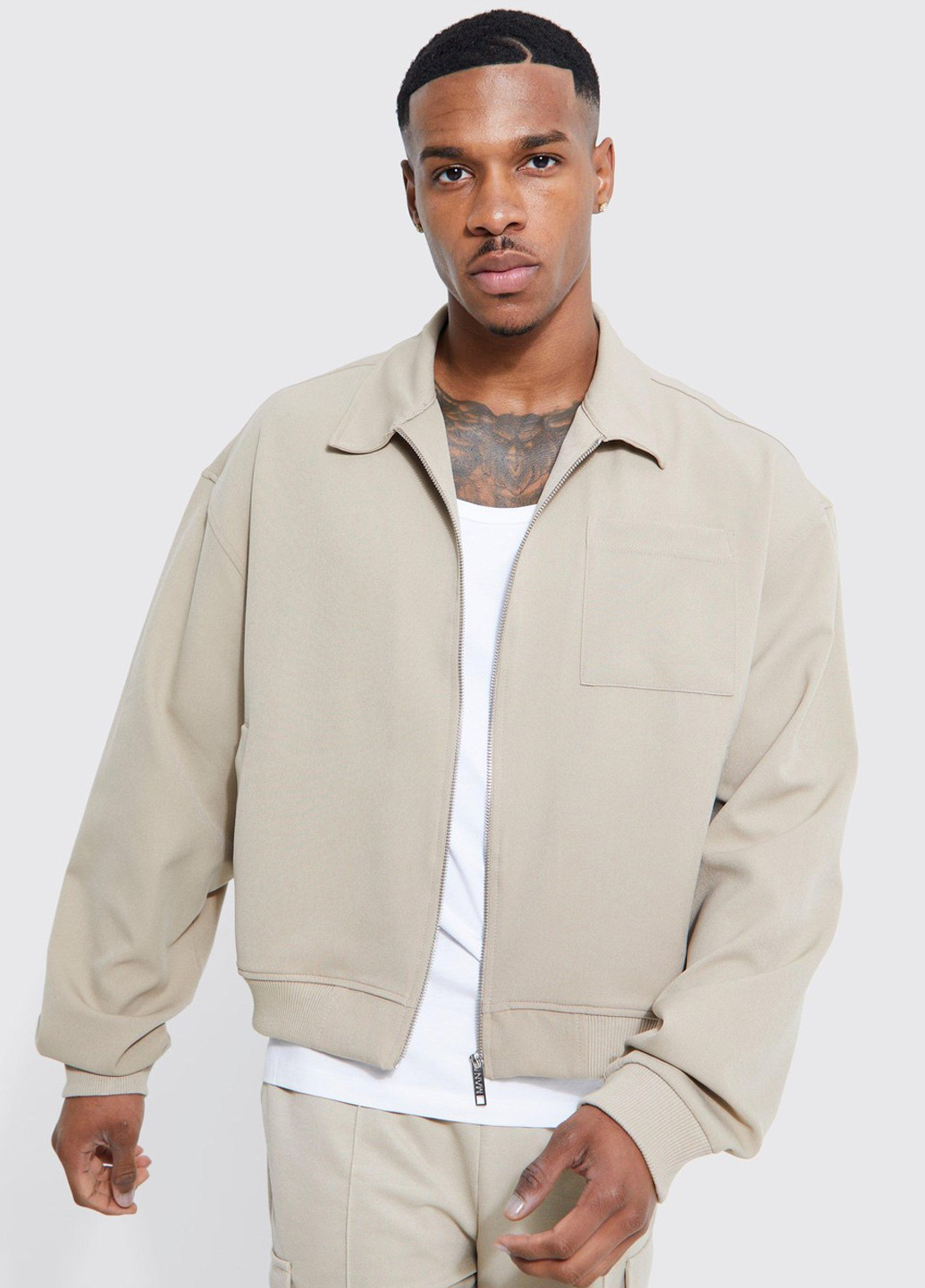 Светло-бежевая демисезонная куртка Boohoo