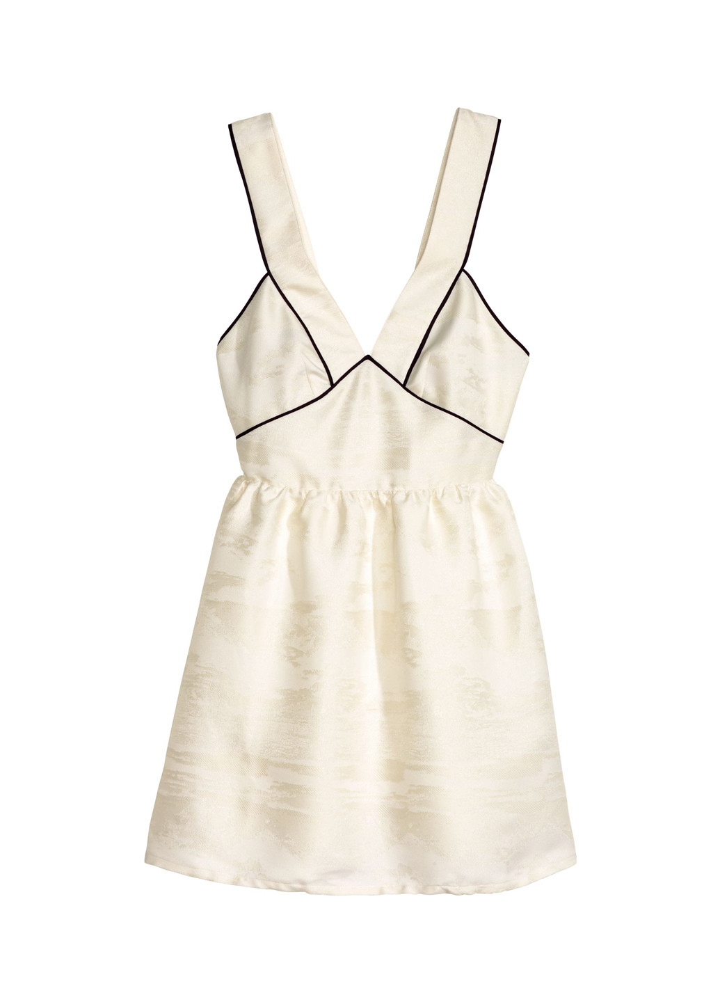 Молочное коктейльное платье клеш, с открытой спиной H&M с абстрактным узором