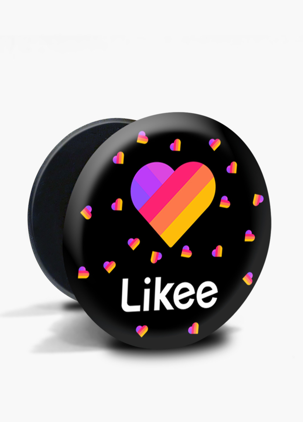 Попсокет (Popsockets) тримач для смартфону Лайк (Likee) (8754-1054) Чорний MobiPrint (216748467)