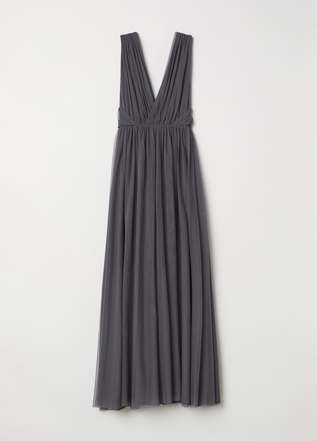 Темно-серое кэжуал платье плиссированное H&M однотонное