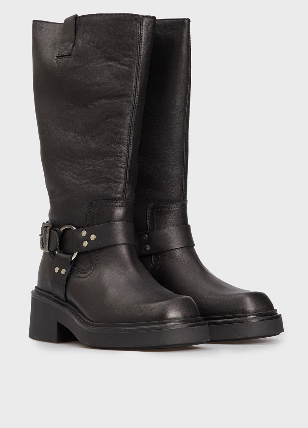 Зимние сапоги чопперы Bronx с заклепками, с пряжкой