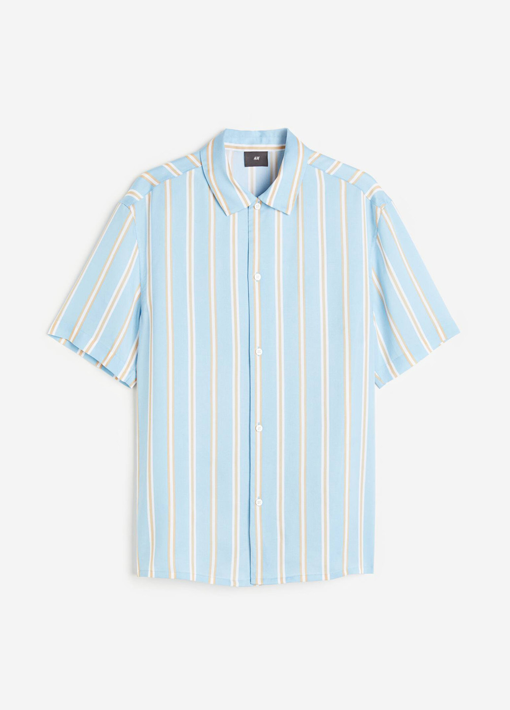 Голубой кэжуал рубашка в полоску H&M