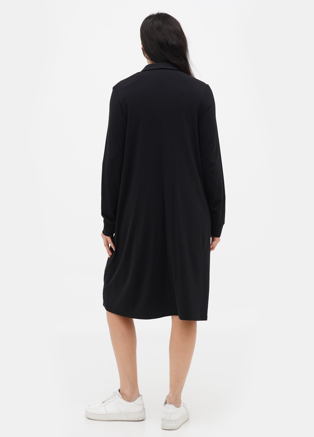 Черное кэжуал платье рубашка Comma однотонное