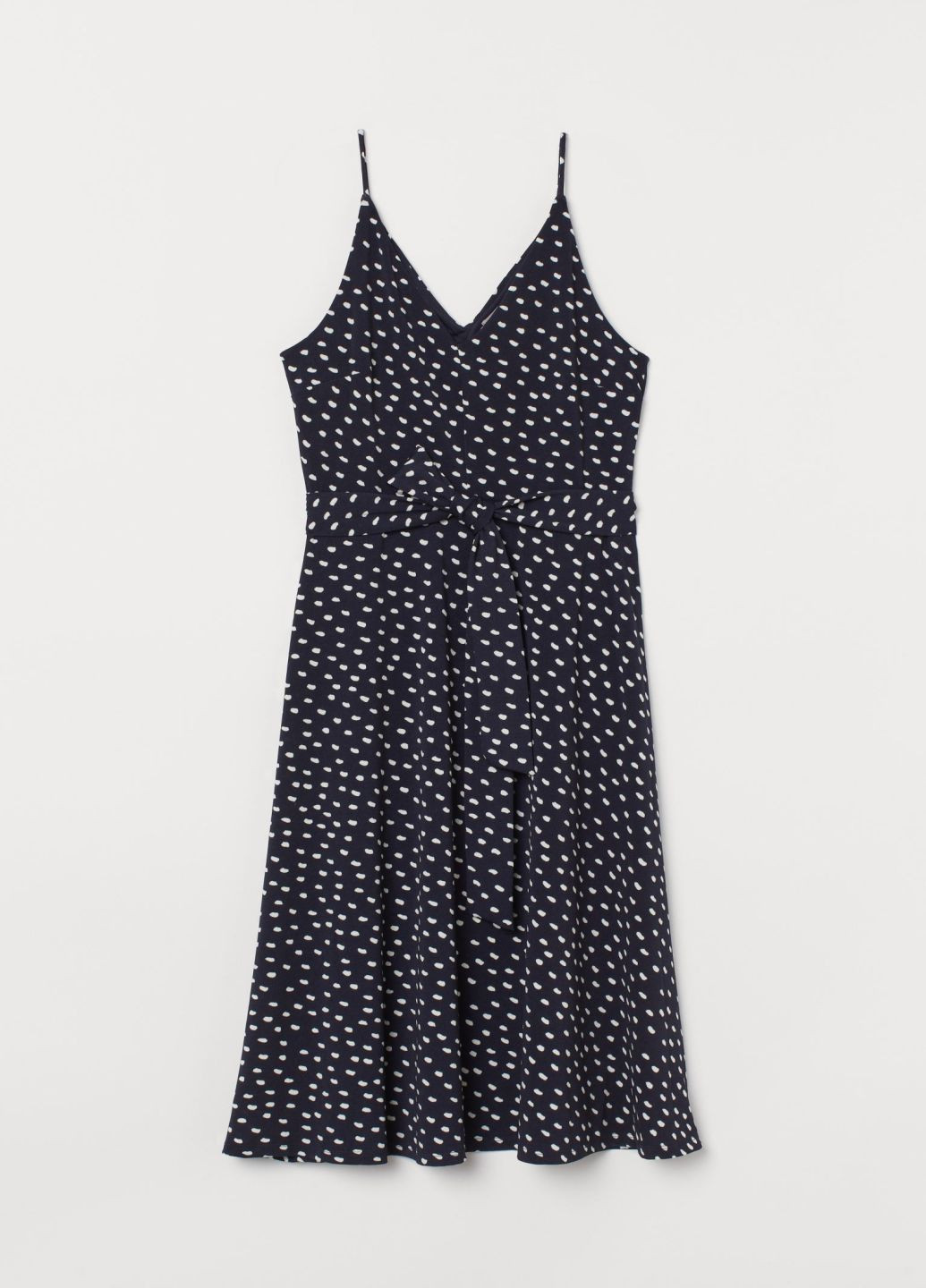 Темно-синее кэжуал платье клеш H&M с абстрактным узором
