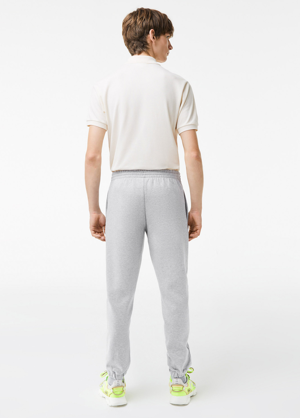 Светло-серые спортивные, кэжуал демисезонные джоггеры брюки Lacoste