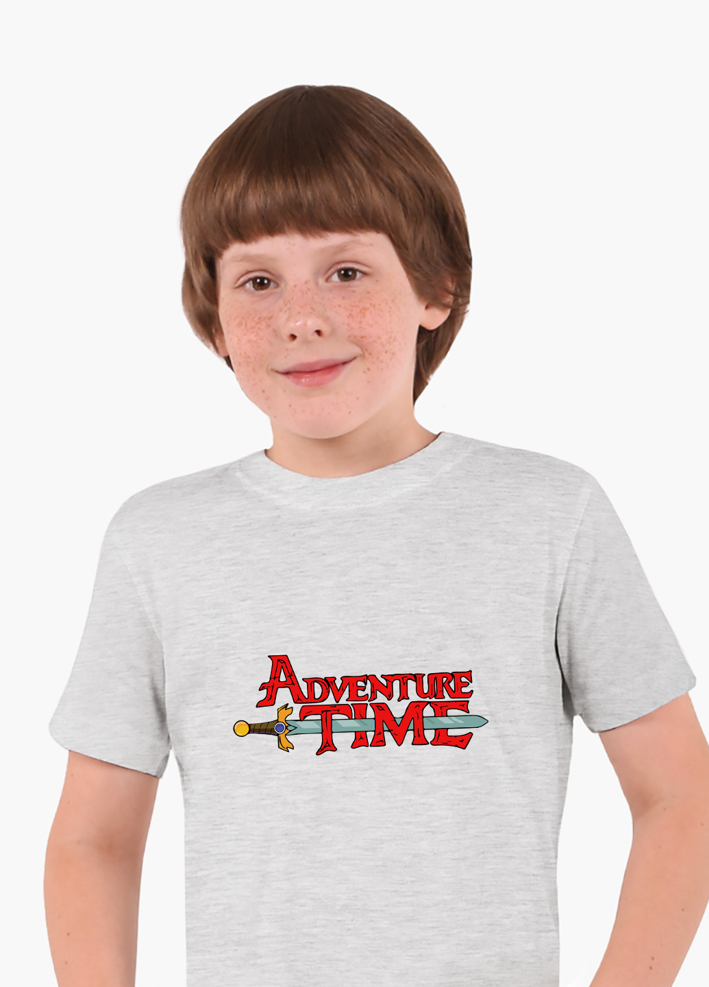 Светло-серая демисезонная футболка детская время приключений (adventure time)(9224-1582) MobiPrint