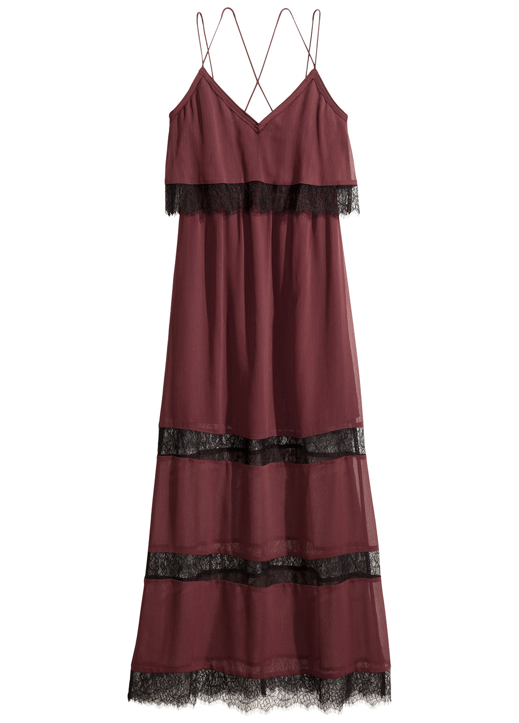 Бордовое вечернее платье H&M