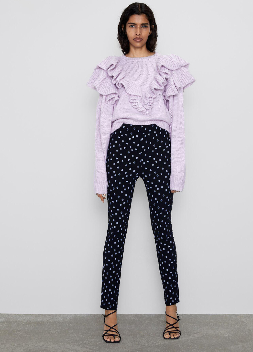 Штани демісезон,чорний в візерунки, Zara (244286826)