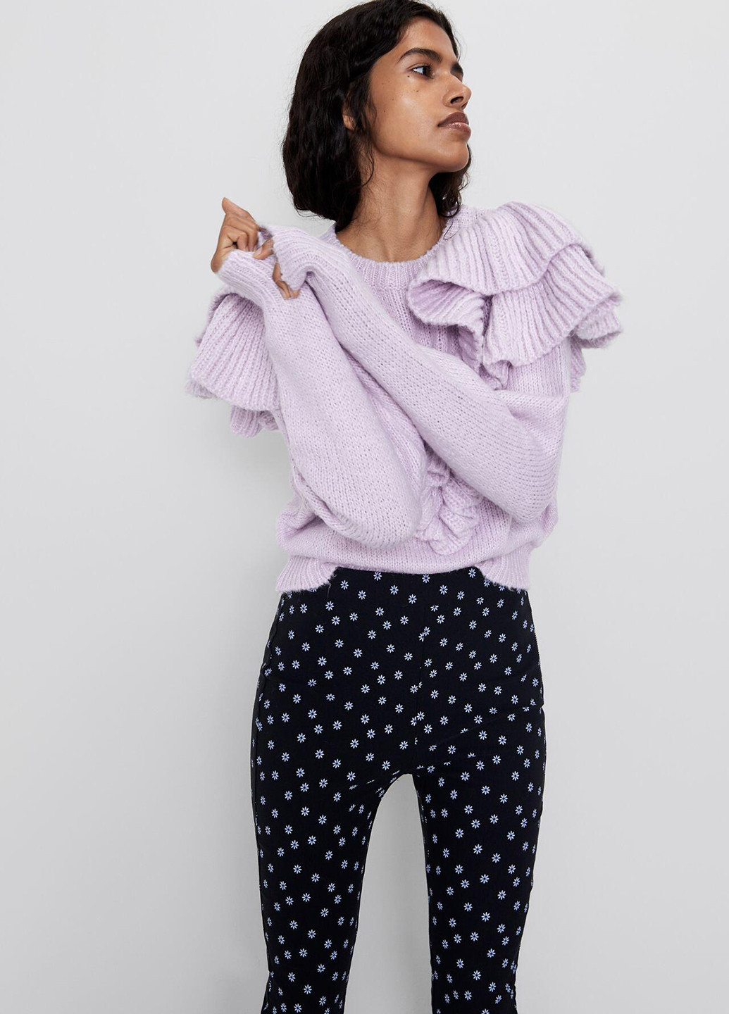 Штани демісезон,чорний в візерунки, Zara (244286826)