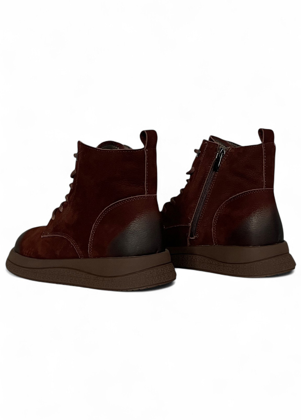 Зимние ботинки Meego с потертостями, со шнуровкой из натурального нубука