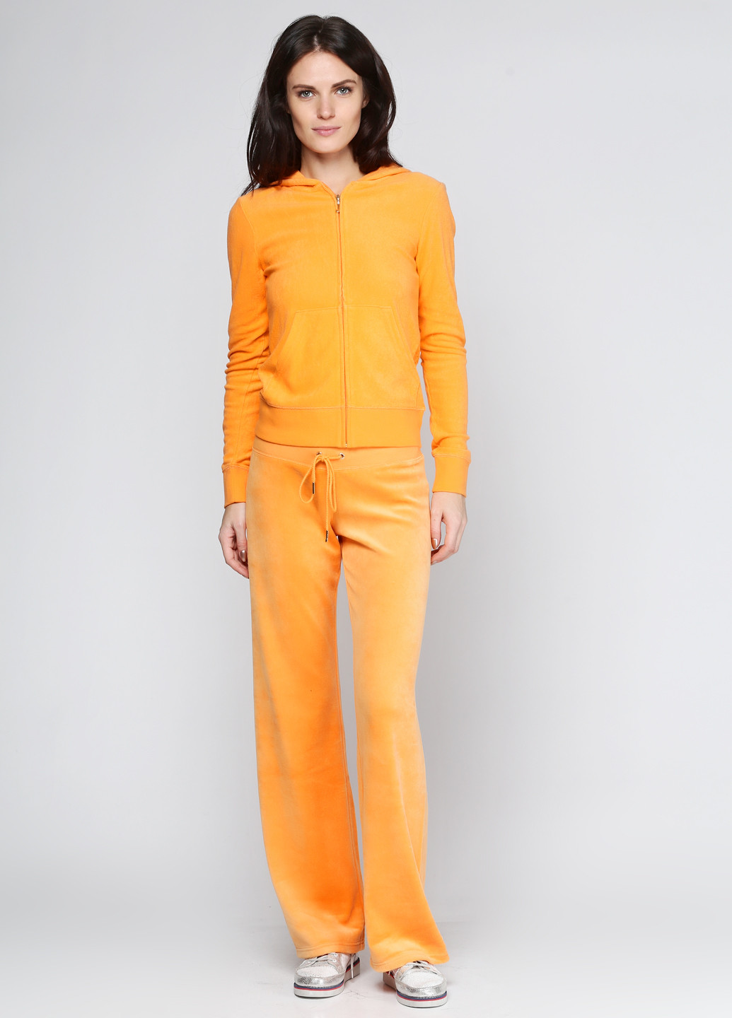Оранжевые кэжуал демисезонные прямые брюки Juicy Couture