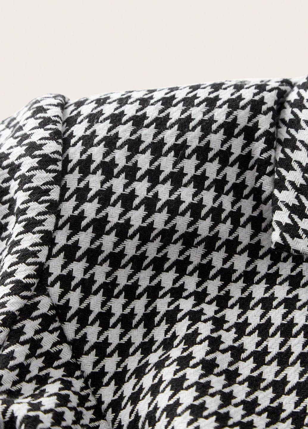 Черно-белое кэжуал, деловое платье платье-жакет SHEIN с узором пье-де-пуль «гусиная лапка»