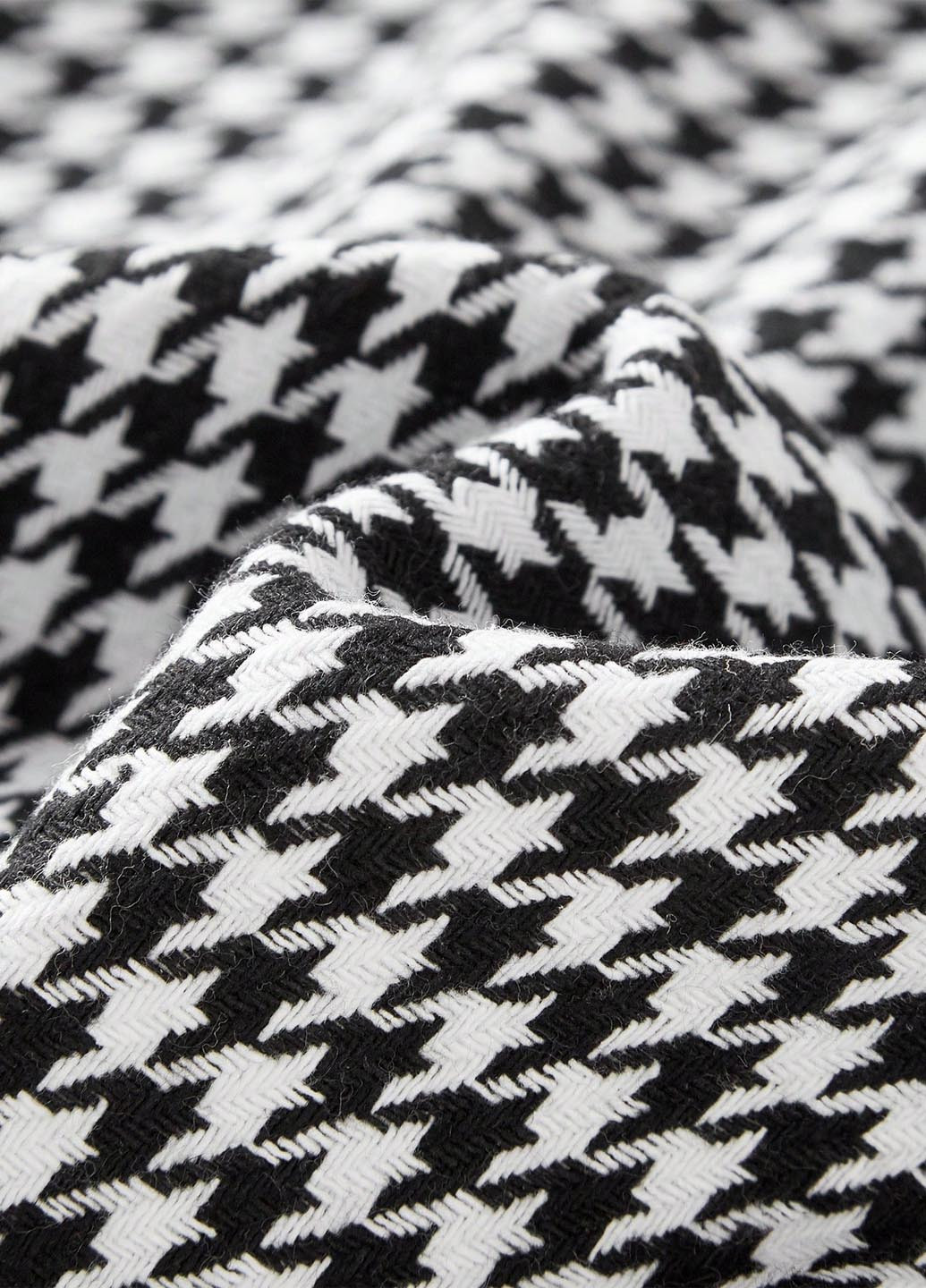 Черно-белое кэжуал, деловое платье платье-жакет SHEIN с узором пье-де-пуль «гусиная лапка»