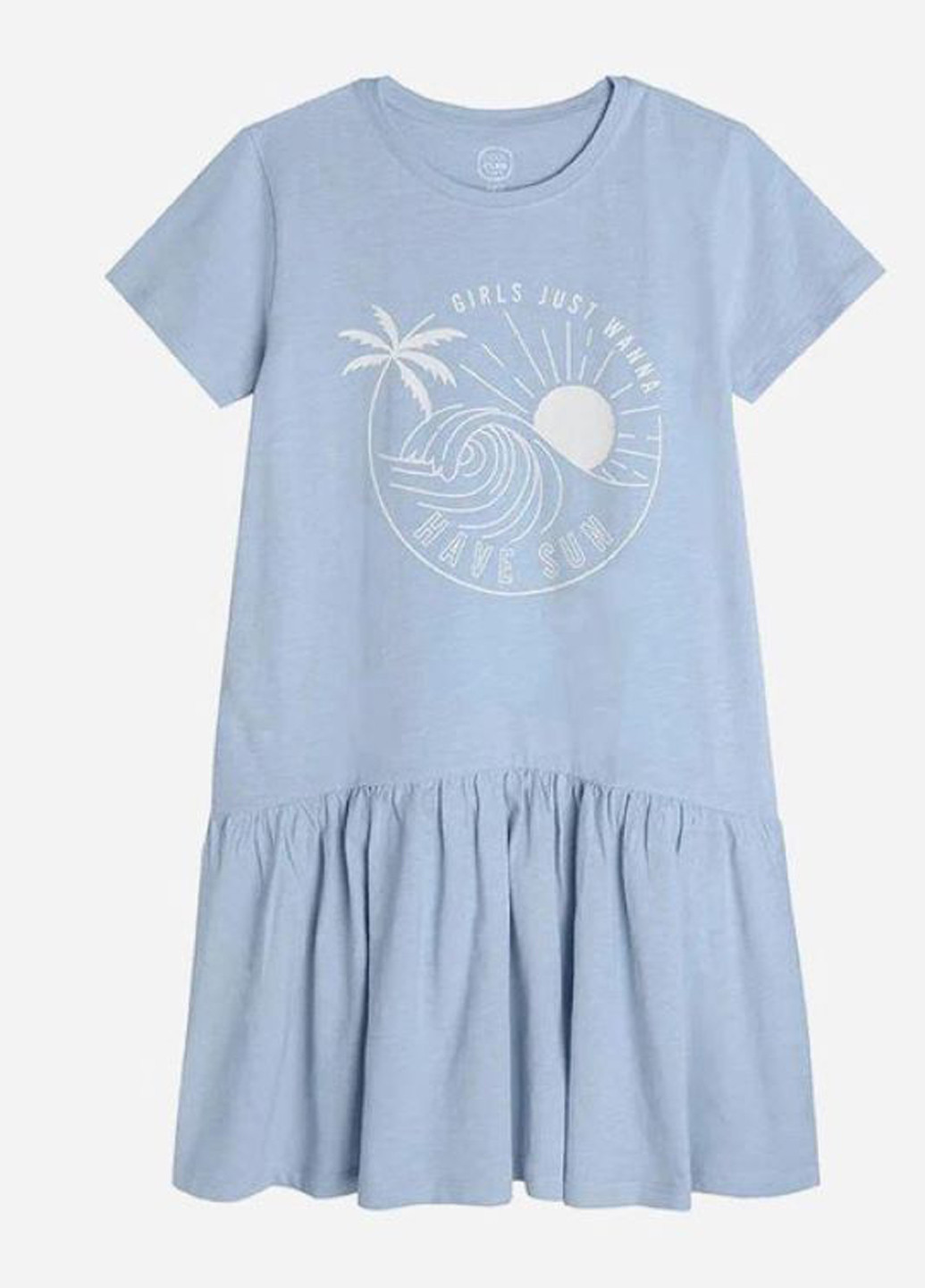 Блакитний літній комплект (сукня, легінси) Cool Club