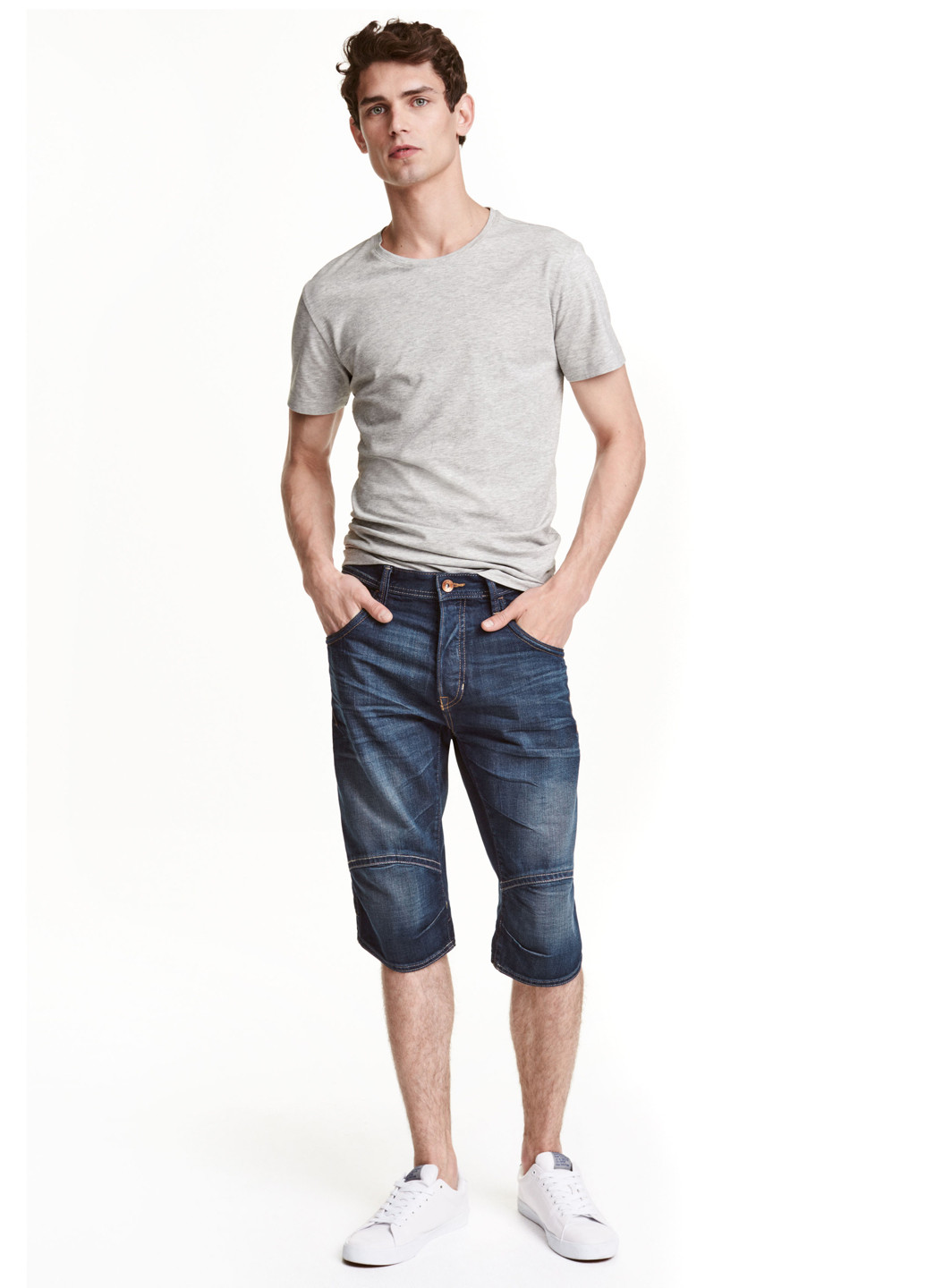 Шорты H&M комбинированные джинсовые