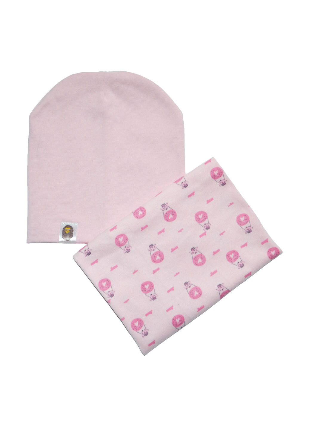 Светло-розовый демисезонный комплект (шапка, шарф-снуд) Sweet Hats