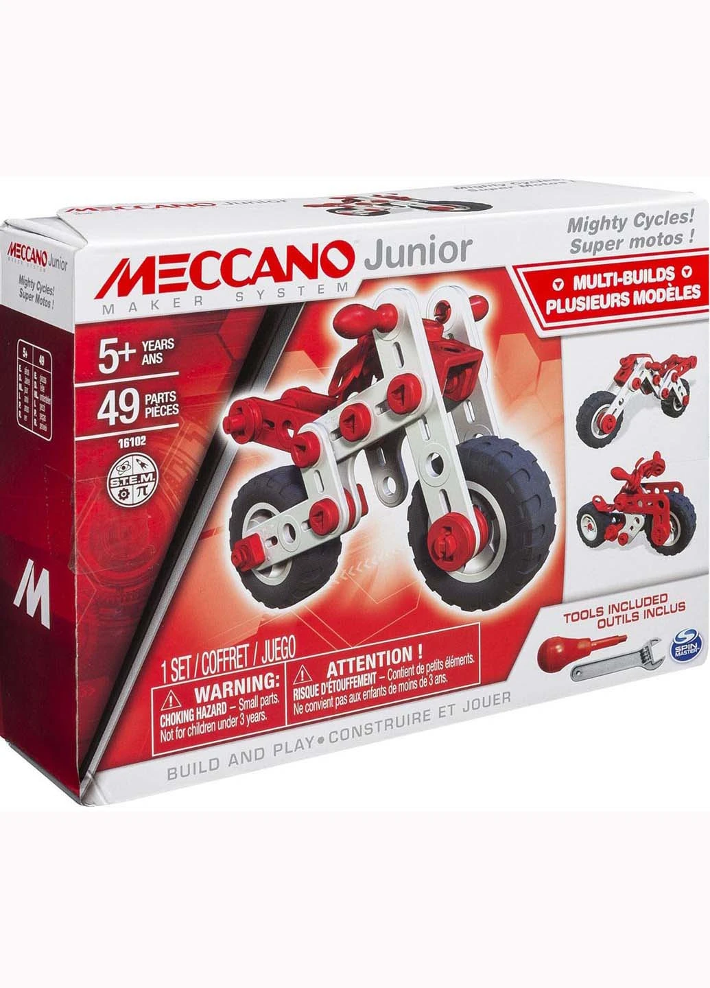 Конструктор Meccano Junior Мотоцикл 49 элементов (207382875)