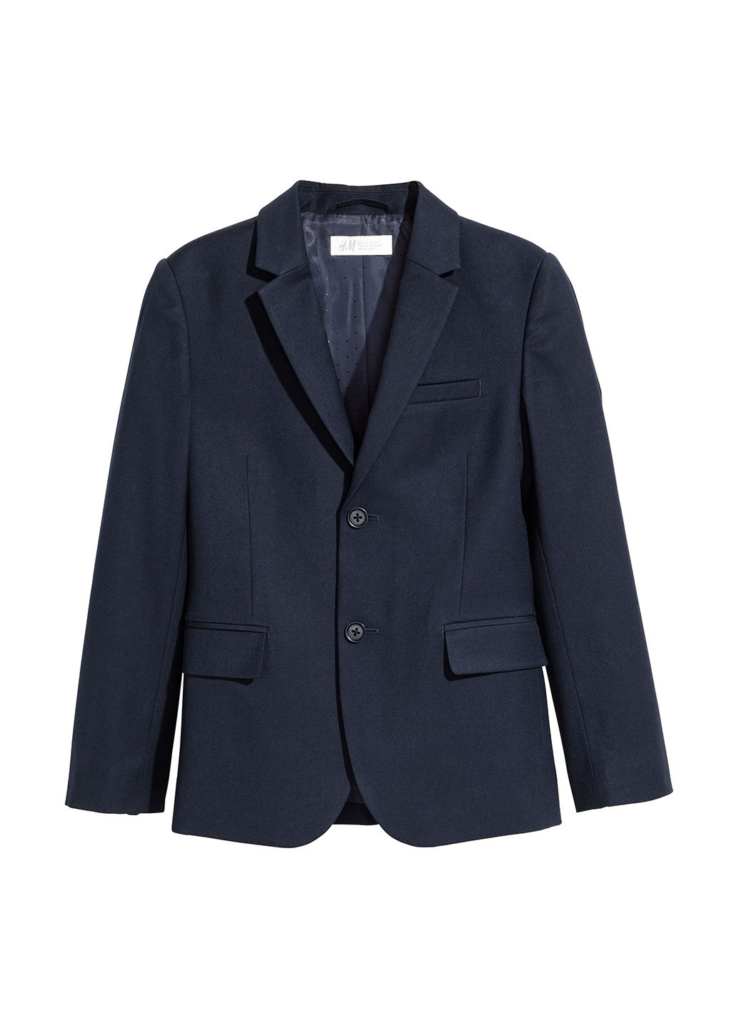 Пиджак H&M меланж тёмно-синий деловой полиэстер