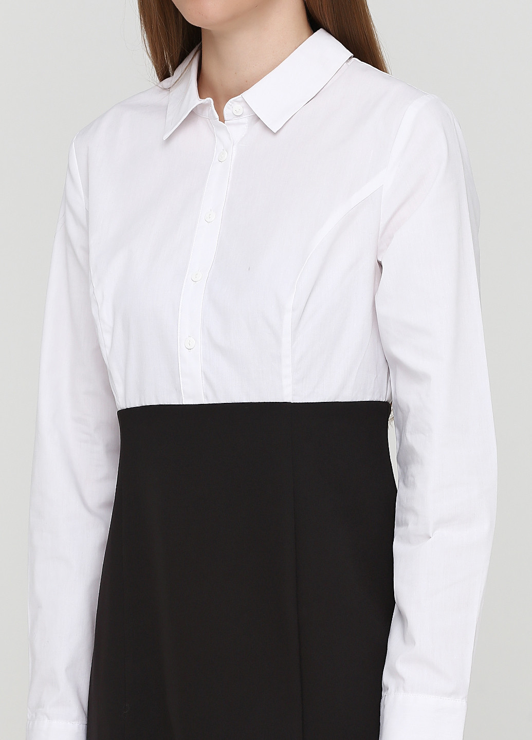 Черно-белое деловое платье рубашка Heine однотонное