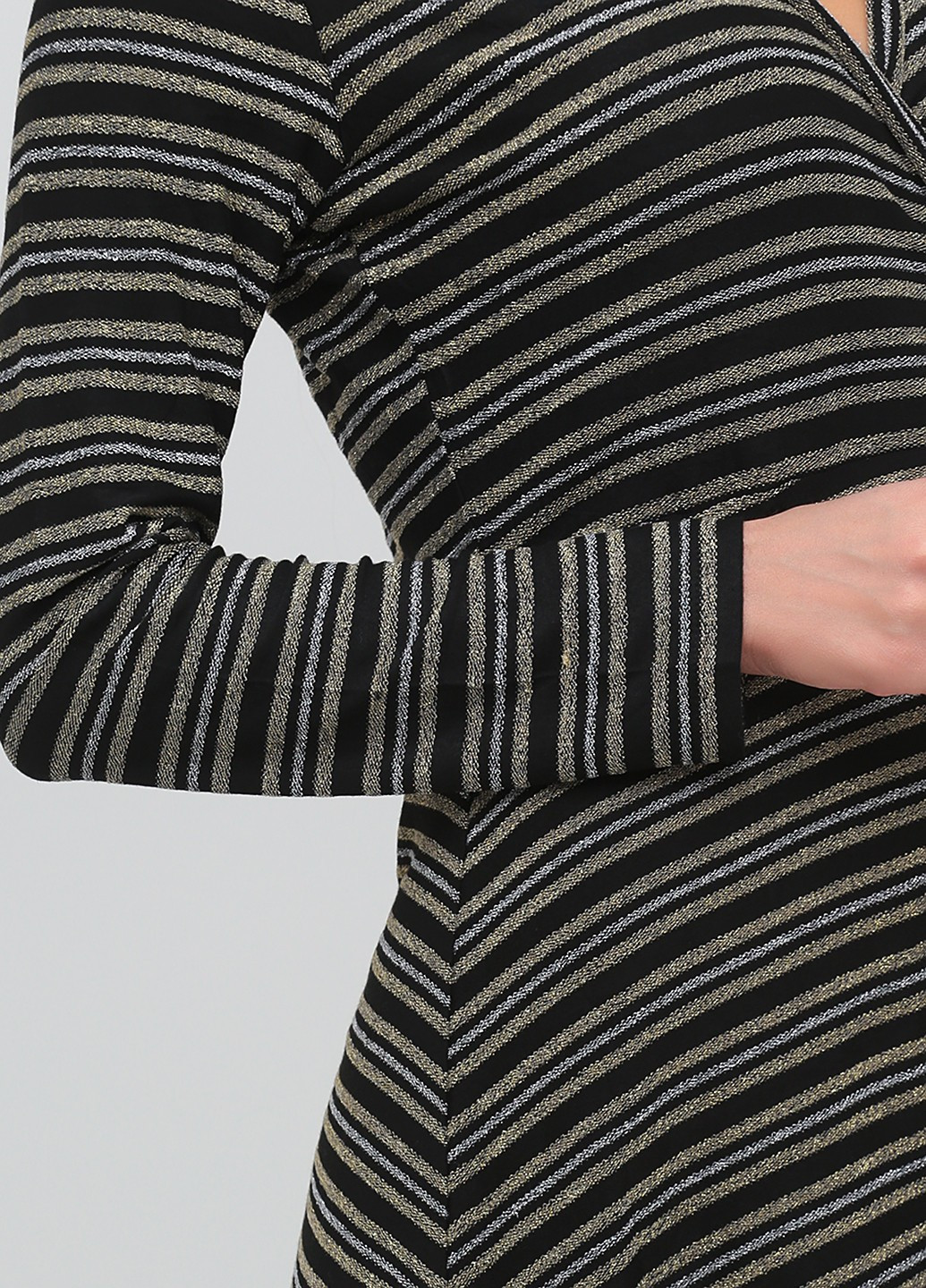 Черное кэжуал платье силуэтная, клеш Monki в полоску