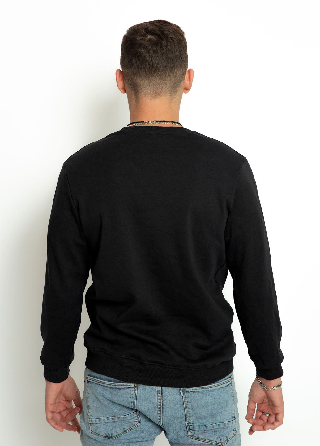 Чорний світшот Time of Style однотонний без декору (306717110)