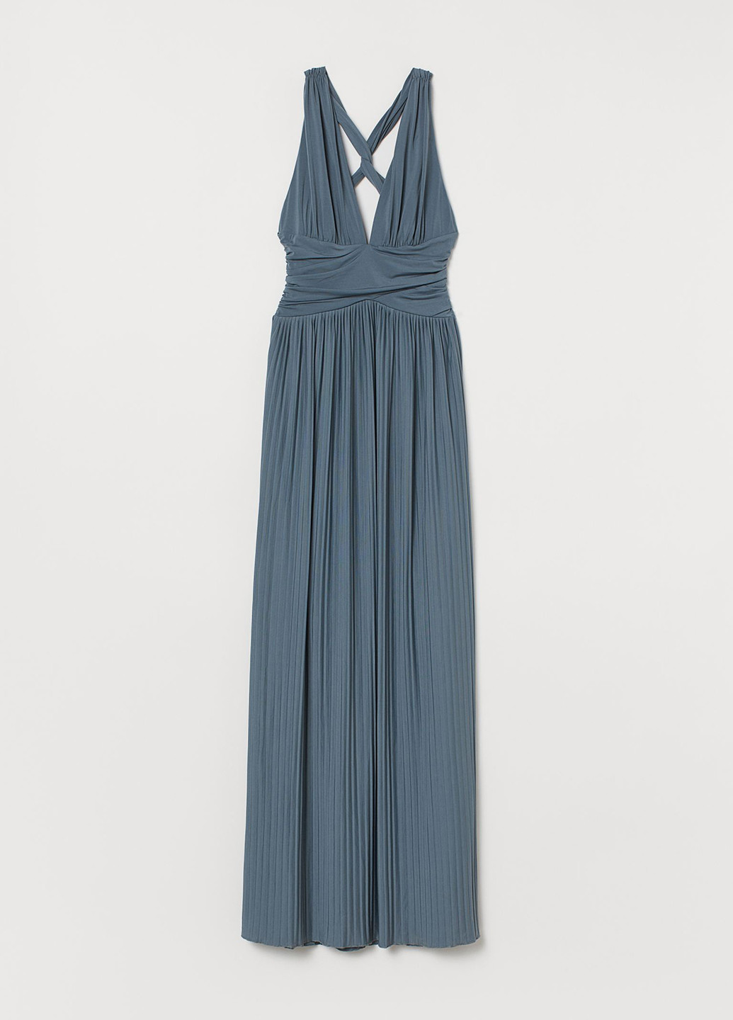 Бирюзовое вечернее платье а-силуэт H&M однотонное