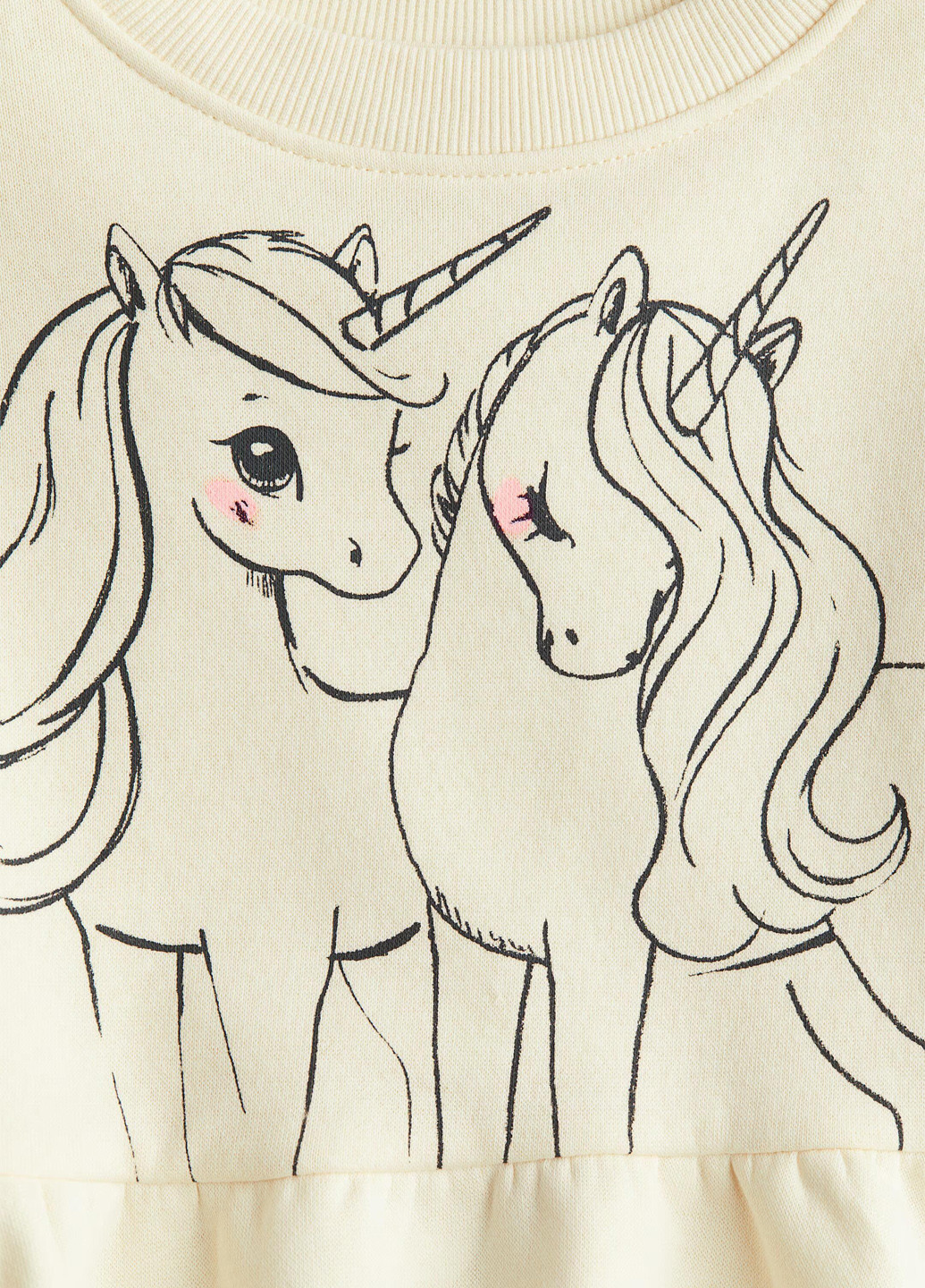 H&M свитшот единорог айвори кэжуал хлопок, футер