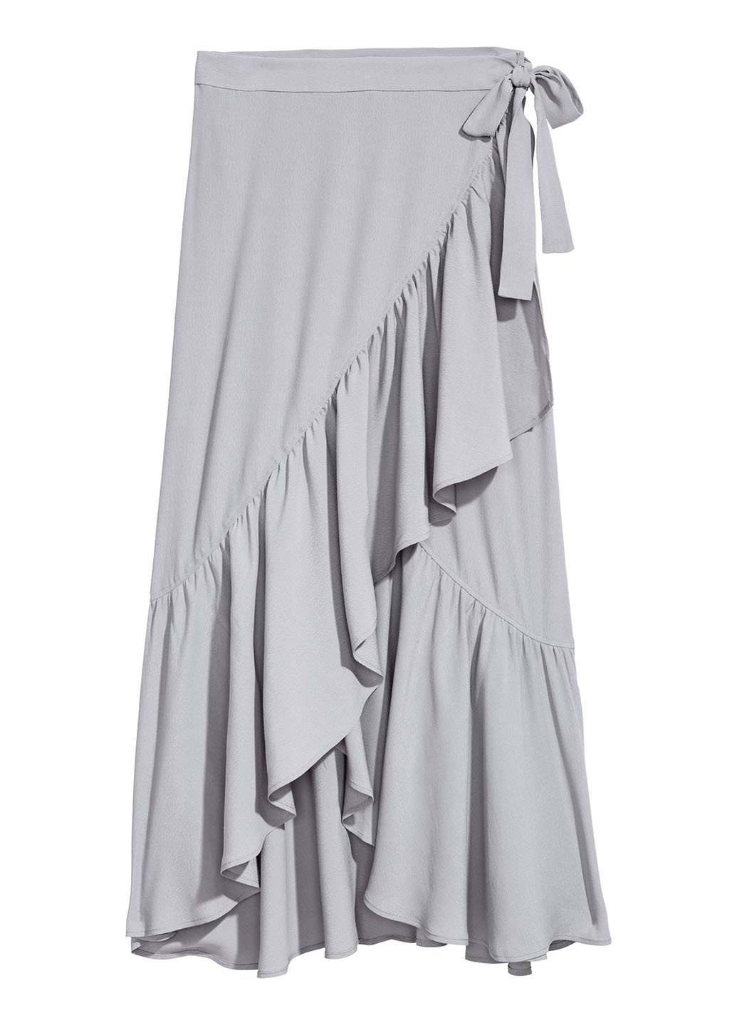 Светло-серая кэжуал однотонная юбка H&M миди