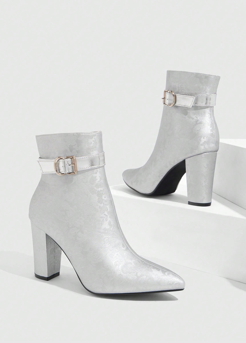 Серебряные демисезонная ботильоны SHEIN