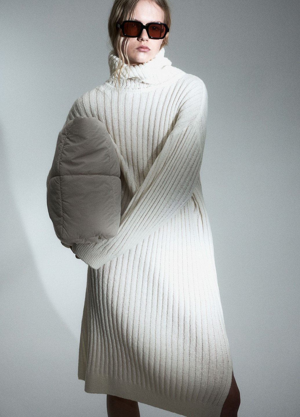 Кремова кежуал сукня сукня светр H&M однотонна